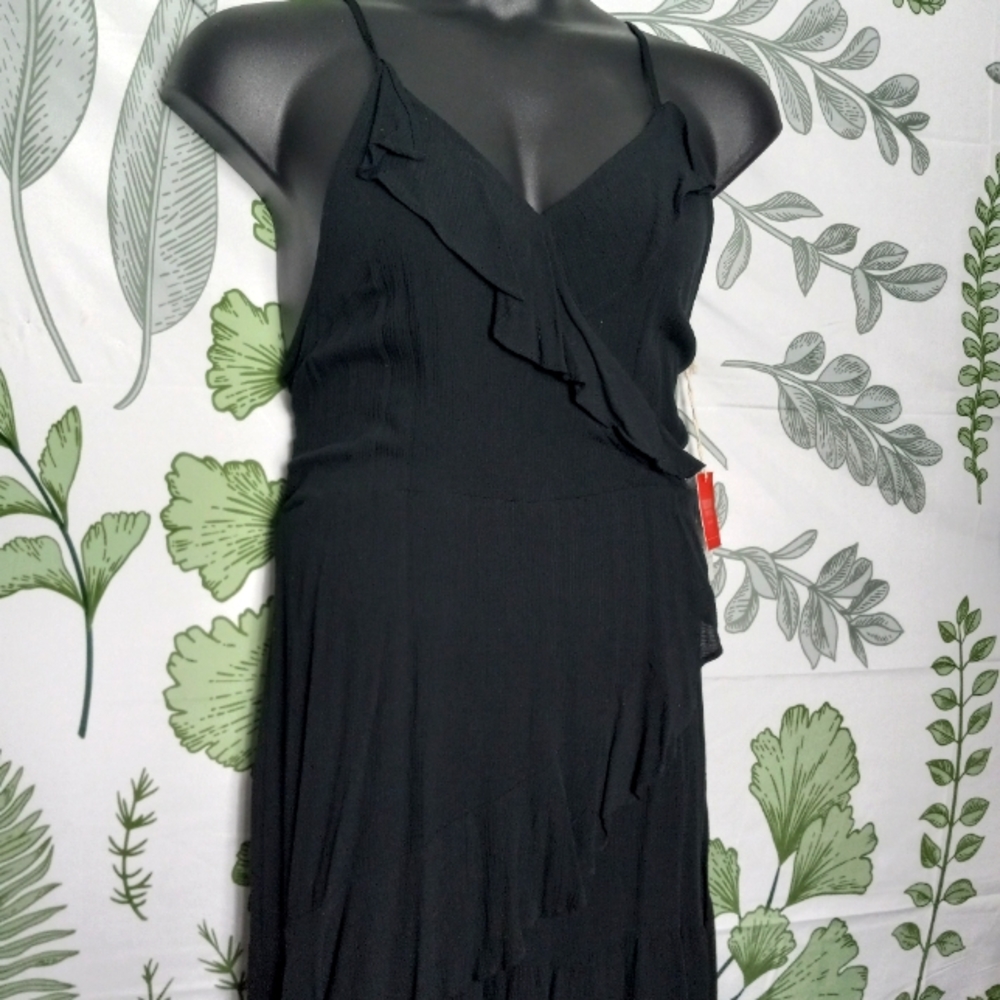 Mossimo Spaghetti Strap Ruffle Hem Wrap Dress